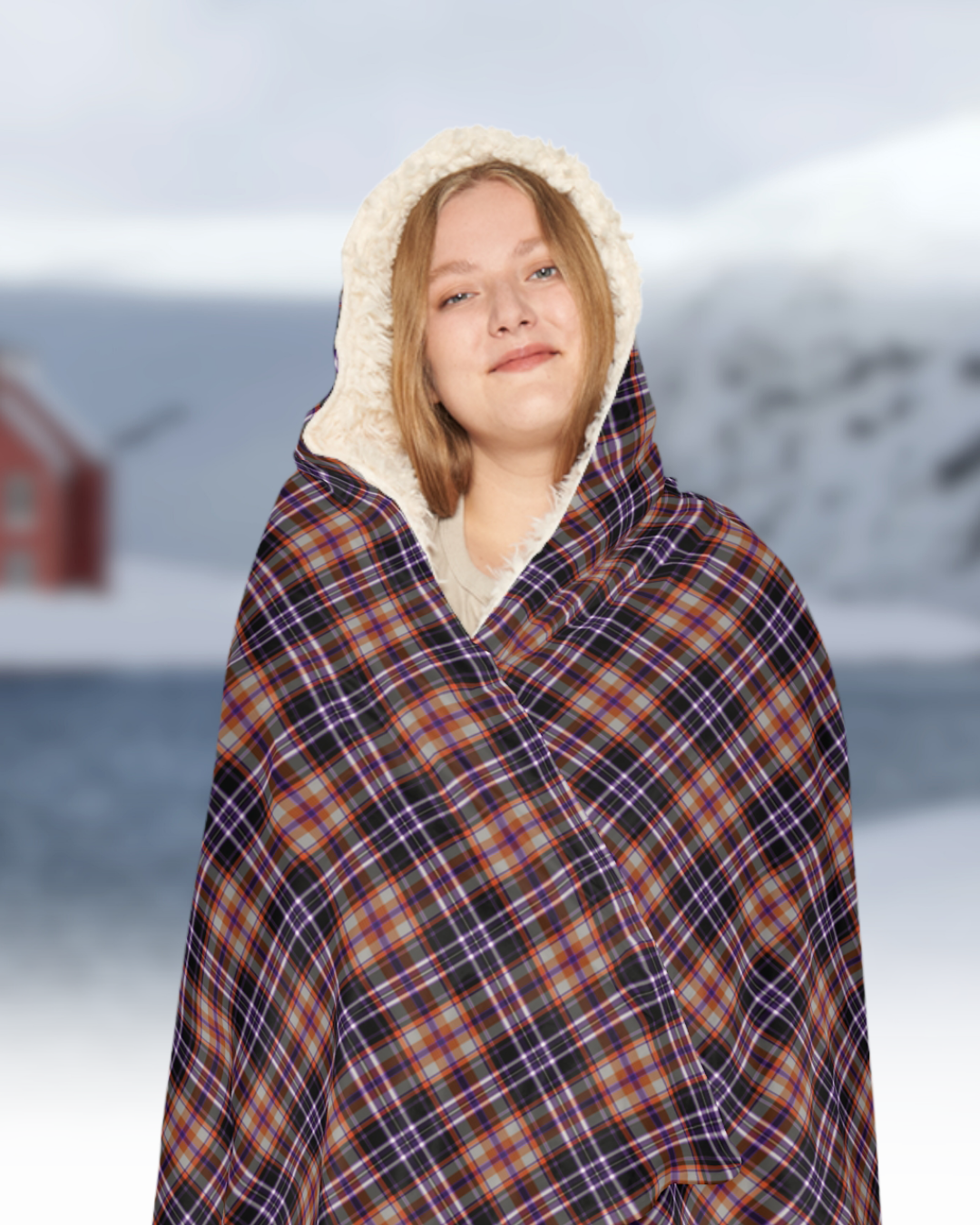 Basic Witch Tartan | Cosy Hooded Tartan Blanket | Original Halloween Design