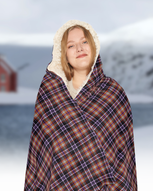 Basic Witch Tartan | Cosy Hooded Tartan Blanket | Original Halloween Design
