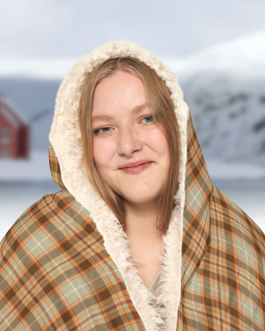 Pumpkin Spiced Latte Tartan | Cosy Hooded Tartan Blanket | Original Fall Design
