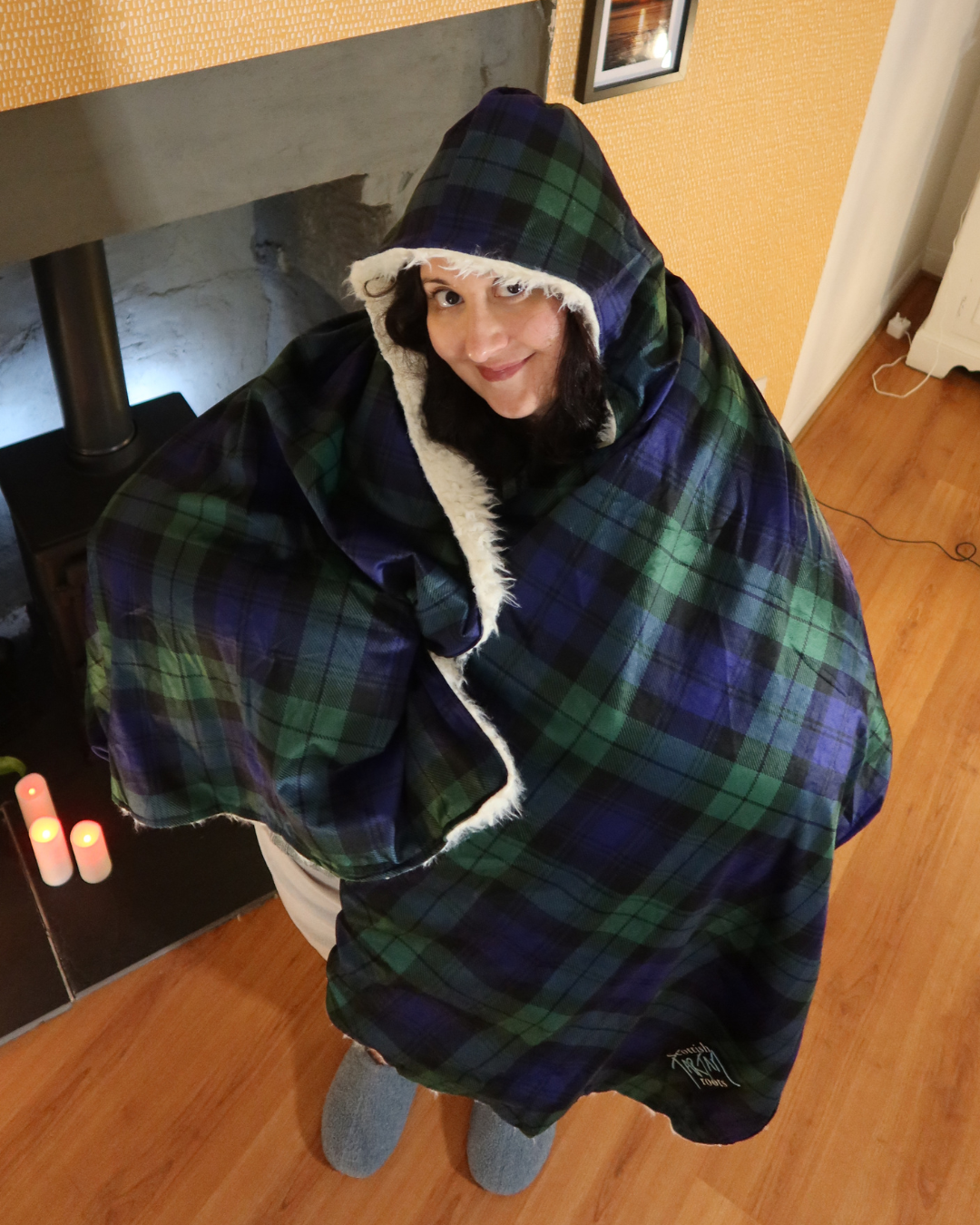 Blackwatch Modern Tartan | Cosy Hooded Tartan Blanket