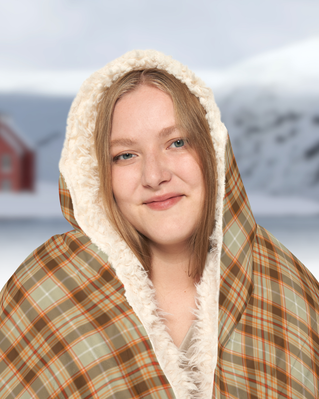 Pumpkin Spiced Latte Tartan | Cosy Hooded Tartan Blanket | Original Fall Design