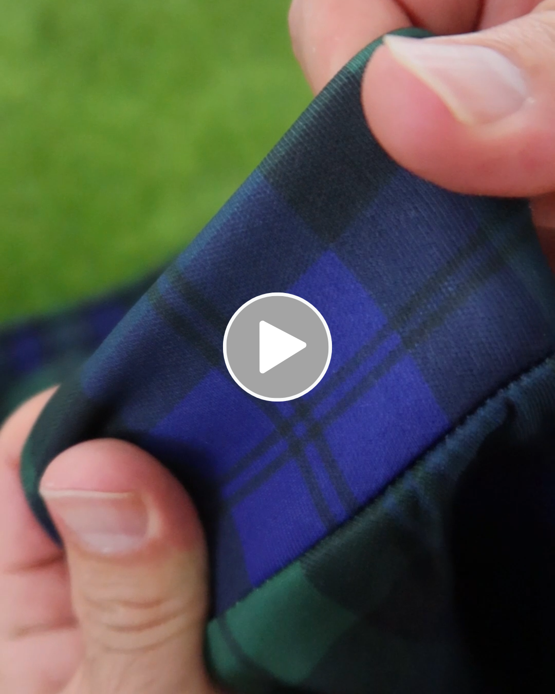 Video of each product in the cosy bundle being handled, folded, squished and flicked, then gently being put away and garnished with a different tiny plastic dinosaur in a tartan scarf.